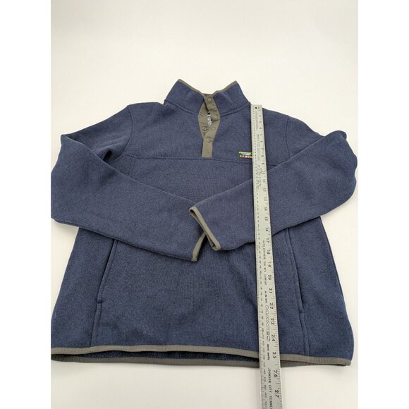 LL Bean Sweater Men's Small Navy Snap Button Fleece‎ Pullover Jacket 298050 - Picture 2 of 7